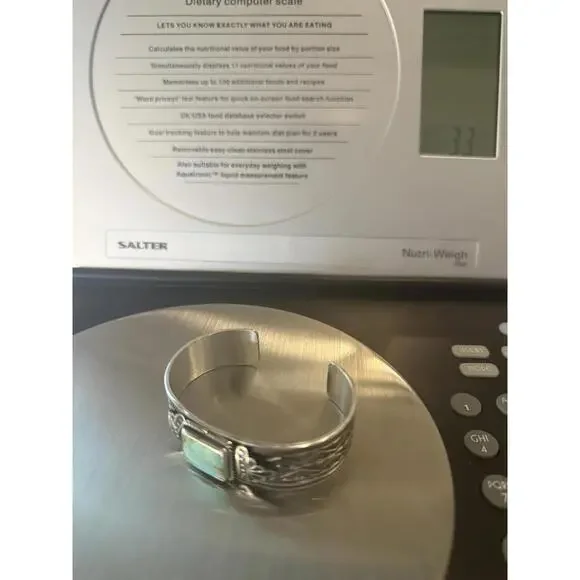 Navajo artist Sunshine Reeves Pilot Mountain Turquoise Sterling Silver Cuff 33g - Picture 5 of 6